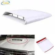 White Car Air Flow Intake Scoop Hood Bonnet Decorative Vent Cover Kit Universal