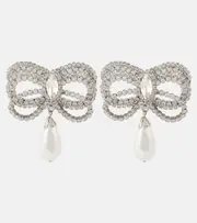 [Alessandra Rich] Alessandra Rich Crystal Bow embellished earrings One Size silver