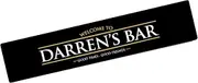 Personalised SMall Bar Runner Mat - Black gold printed home bar mat L735