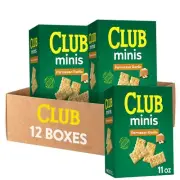 Club Minis Crackers Lunch Snacks Parmesan Garlic 12 Boxes
