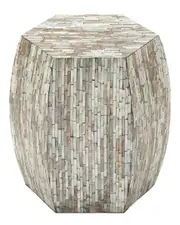 Peyton Lane Barrel-Shaped Shell Side Table