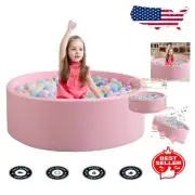 Portable Kids Ball Pool: 47.24'' Round Foam Pit for Safe Indoor/Outdoor Play