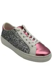 Skechers Goldie Lace-Up Sneakers Light Catchers Sliver Pink