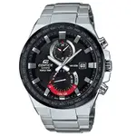 CASIO EDIFICE系列 疾速飄移三眼計時賽車腕錶-黑框X銀-EFR-542DB-1AVUDF-44MM