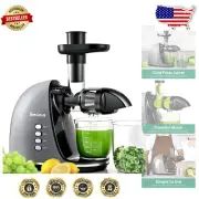 Cold Press Juicer with Quiet Motor and Reverse Function - Easy to Clean Silver
