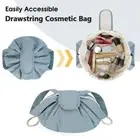 Drawstring Cosmetic Case Large Capacity Make Up Pouch Toiletries