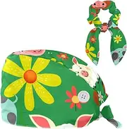 [YTYVAGT] Scrub Caps Women,Scrub Hats Suitable for Women,Farm Cartoon Animal Grass