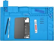 MMOBIEL Soldering and Repair Mat Silicone - 45 x 30 cm - Heat-Resistant up to 500°C (932°F) - Workbench Mat for Soldering, Cell Phone, Computer and Electronics Repair – Silicone Soldering Mat - Blue