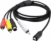 GONOLOWAY VMC-15FS Replacement AV A/V TV Video Cable VMC-30FS 10Pin AV TV-Out Cord Compatible with Sony Handycam Camcorder DCR-HC24E DCR-HC26E and More Models (4.9ft)