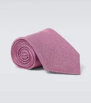 [Charvet] Charvet Checked silk tie One Size pink