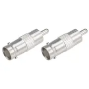 2pcs BNC Female to RCA Male Adapter Coaxial Cable Connector for CCTV Camera