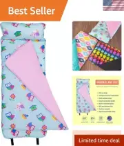 Vibrant All-Season Nap Mat with Pillow for Kids - Perfect for Daycare Sleepovers