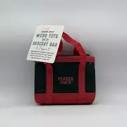 Trader Joe's Micro Tote Bag With Red Grocery Bag Limited Edition NWT
