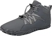 [Yubnlvae] Men's Women's Winter Hike Footwear Barefoot, Slip on Warm Zero Drop Snow Boot,Minimalist Waterproof Shoes,Wide Toe Box Ankle Booties Shoes for Hiking Walking Outdoor Unisex