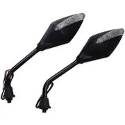 1 Pair Universal Motorcycle Led Turn Signals 5 Colors Available Motorcycle Rearview Mirrors Scooter Indicator Motorcycle Mirror black
