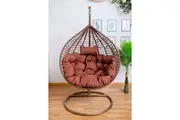 Hanging Egg Chair - Brown Basket & Brown Cushion