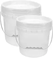 jojofuny 2pcs Handheld Paint Pail Empty Paint Holder with Plastic Lid Painting Bucket Paint Storage Bucket