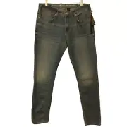 Buffalo David Bitton Max-X jeans mens 32x32 blue denim skinny stretch NWT