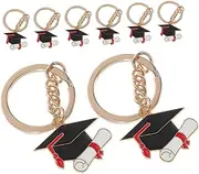 [Ipetboom] 8pcs Graduation Cap Keychain Elegant Bag Pendant for Graduates Keyring Ornament for Students for Friends and Classmates