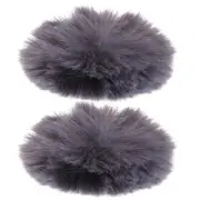 2 PCS Windproof Hair Cover Mini Headset Mic Lavalier Microphone Covers