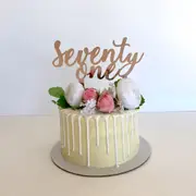 Acrylic Rose Gold 'seventy one' Cake Topper