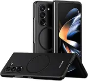 [MRRSIWEI] Phone Case for Samsung Galaxy Z Fold 5 Compatible with Magsafe, Slim Fit Hard PC Shookproof Anti-Drop Protective Case Cover for Samsung Galaxy Z Fold5 5G- Scrub Black