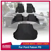 TPE Floor Mats + Cargo Mat for Ford Falcon FG ecoLPi Series 2008-2014 Door Sill Covered Car Mats Boot Mat Boot Liner Trunk Mat