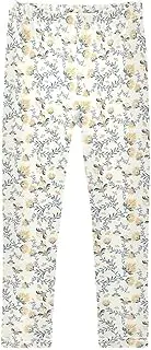 [Joisal] Classic Paisley Yellow Girls Leggings, Ideal for Warm Leggings for Girls, Leg Warmers for Girls, 4-10T