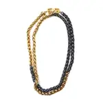 GIVENCHY BICOLOR LONG NECKLACE BLACK GOLD 2WAY