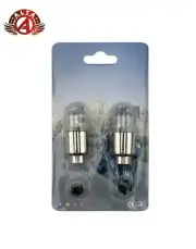 ALTA Bicycle Led Light Valve Caps Chrome Schrader Valve Flash SAFETY LIGHT.