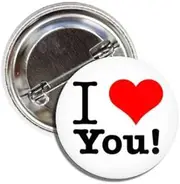 [Lunch Money] I (Heart) LOVE YOU Button Badge Pin Great for Jackets Backpacks Hats and More…, Metal, metal