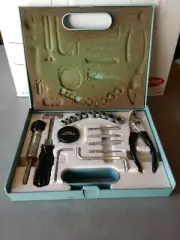 Vintage SHELTON 20 Pc. Ratcheting Socket Tool Set Kit with pliers, hammer, tape