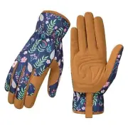 Gardening Gloves for Women - Leather Garden Gloves Thorn Proof, Outdoor Black