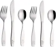 6pcs Toddler Cutlery, Kids Cutlery Kids Silverware Set, Stainless Steel Children's Cutlery