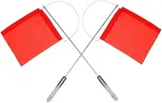DECOMELODY 2pcs Reusable Wind Direction Flag Stainless Steel Yacht Navigation Marker Red Windsocks for Sailboat Mast Marine Safety Signaling Weather Tracking 130 * 110mm