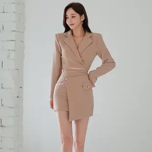 兩件式套裝 2023冬季韓版氣質西裝外套收腰時尚職業包臀裙套裝 長袖洋裝 連身裙 禮服 韓版洋裝