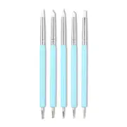 5pcs/set Double-ended Dotting Tools Set Nail Art Embossing Tools Pottery Craft Art Silicone Brushes Pottery Clay Tool