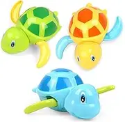Mtxorvix Bath Toys, 3 Cute Swimming Turtle Bath Toys for Toddlers 1-5, New Born Baby Bathtub Water Toys, Preschool Toddler Pool Toys, Bathtub Pool Floating Water Wind Up Swimming Bathroom Shower Gifts