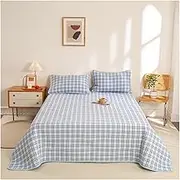 Quilt Set Twin Full Queen Size 3 Pieces Summer Lightweight Quilts Bedding Set Soft Bedspreads Coverlets for All Seasons(Blue A,230x250cm 1 Piece)