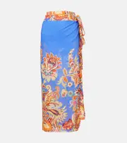 [Etro] Etro Printed cotton and silk wrap skirt One Size multicoloured