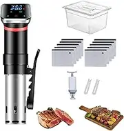 1100W Sous Vide Machine with LED Digital Display, Sous Vide Kit with 25~95℃ Adjuestable Temperature and 0-99.59H Time Control, Dry Boil Prevention Low Water Level Alarm System for Steaks, Chicken
