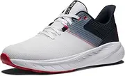 [FootJoy] Men's FJ Flex Golf Shoe, White/Navy/Red, 10