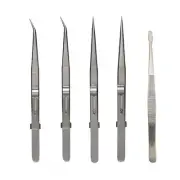 AntiStatic Tweezers Set Precisions Tweezers Carbon Steel Tip Tweezers 5Pieces