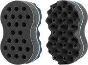 Beauty7 Double Side Two in One Magic Twist Hair Sponge Magic Hair Twist Sponges Afro Braid Style Hair Sponge Brush Natural Hair Sponge Barber Styling Comb Locking Afro Coil Comb Care Hair Styling Tool