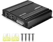 Audio Power Amplifier, 2 Channel 3800W Car Stereo Amp 12V, Black Aluminum Alloy Auto Sound System