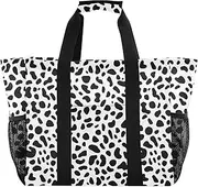 [sanluoli] Tote Foldable Large Beach Bag With Pockets with Handles Laundry Bag Travel, Leopard Print Simple Minimalist Seamless, 1 size