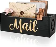 Mail Organizer Countertop, Letter Holder, Mail Tray, Mail Holder Box for Desk, Mail Basket for Counter, Mail Storage Organizer, Rustic Wooden Wall Mount
