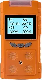 Gas Leak Detector Tester 4 in 1 Gas Detector Real-time Detection Device Multi Gas Oxyn Hydron Sulfide Carbon Monoxide Combustible Monitor with Wide Test Range, High Sensitivity