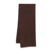 [Brunello Cucinelli] Brunello Cucinelli Diamond-yarn Sequinned Scarf ONE SIZE BROWN