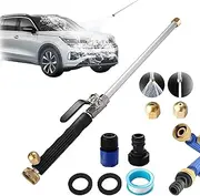 Hydronozzle 2-in-1 Portable Power Washing Nozzle, High Pressure Washer with 2 Jet Different Nozzle and Hose Quick Connectors,Watering Sprayer Cleaning Tool for Fence Cleaning Garden Watering (Black)